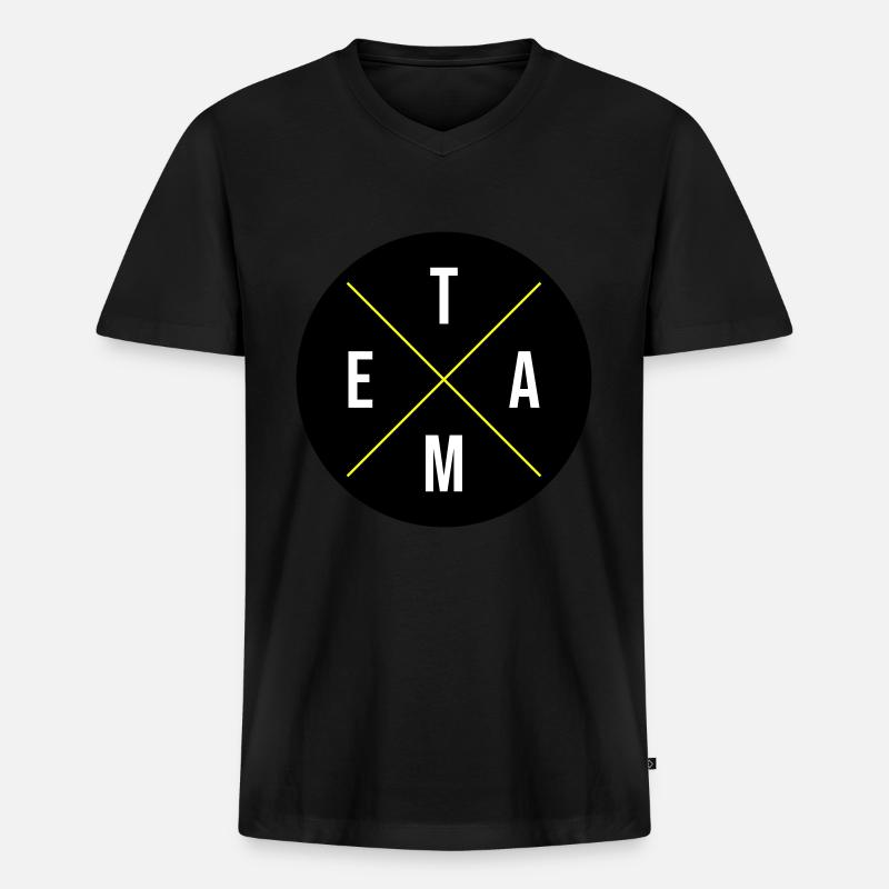 Team Kreis - Männer Premium Bio T-Shirt mit V-Ausschnitt - Schwarz