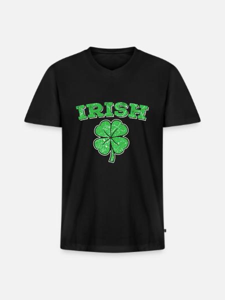 Irland irisch Ire - Männer Premium Bio T-Shirt mit V-Ausschnitt - Schwarz