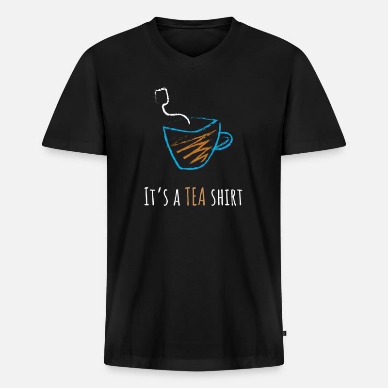 Es ist ein Tee - Männer Premium Bio T-Shirt mit V-Ausschnitt - Schwarz