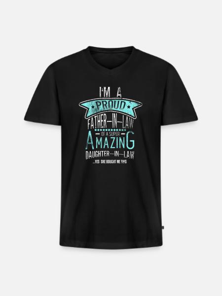 Stolzer Schwiegervater - Männer Premium Bio T-Shirt mit V-Ausschnitt - Schwarz