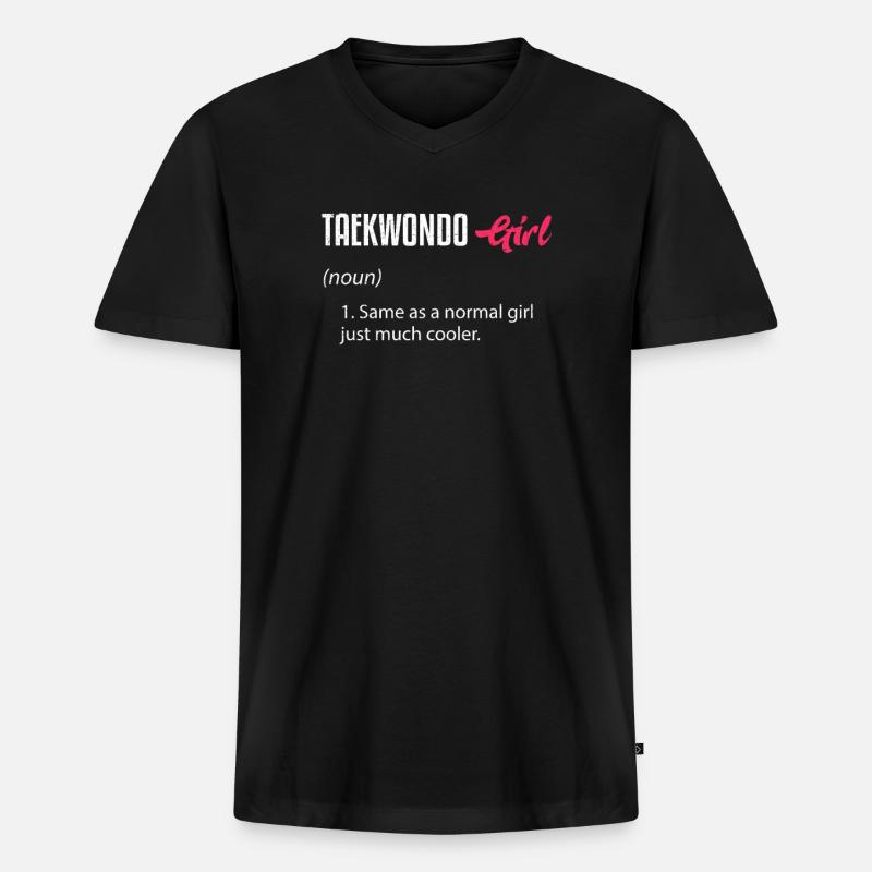 Taekwondo-Mädchen-Definition - Männer Premium Bio T-Shirt mit V-Ausschnitt - Schwarz
