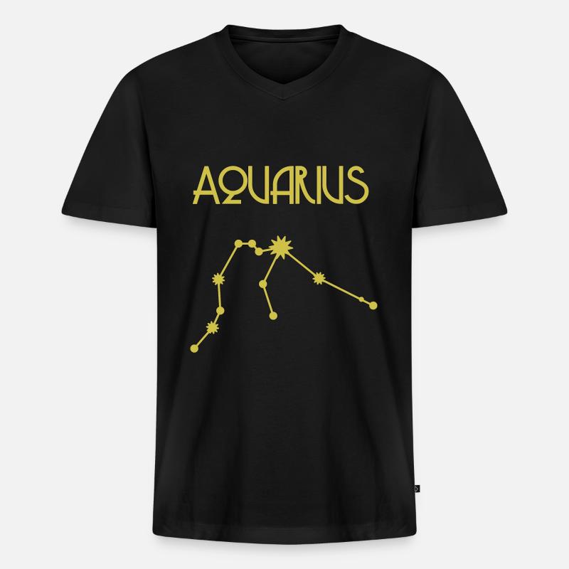 Wassermann Aquarius Sternenbild Geschenk - Männer Premium Bio T-Shirt mit V-Ausschnitt - Schwarz