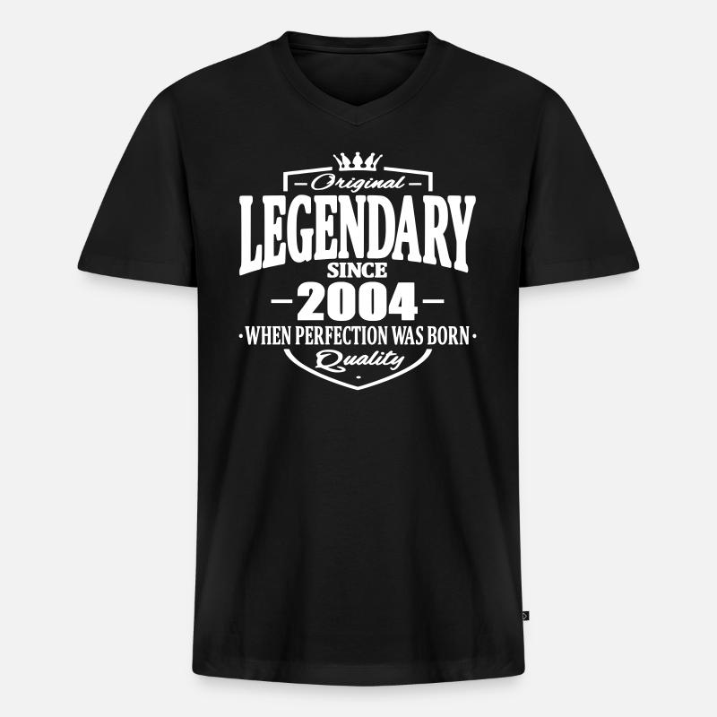 Legendary seit 2004 - Männer Premium Bio T-Shirt mit V-Ausschnitt - Schwarz