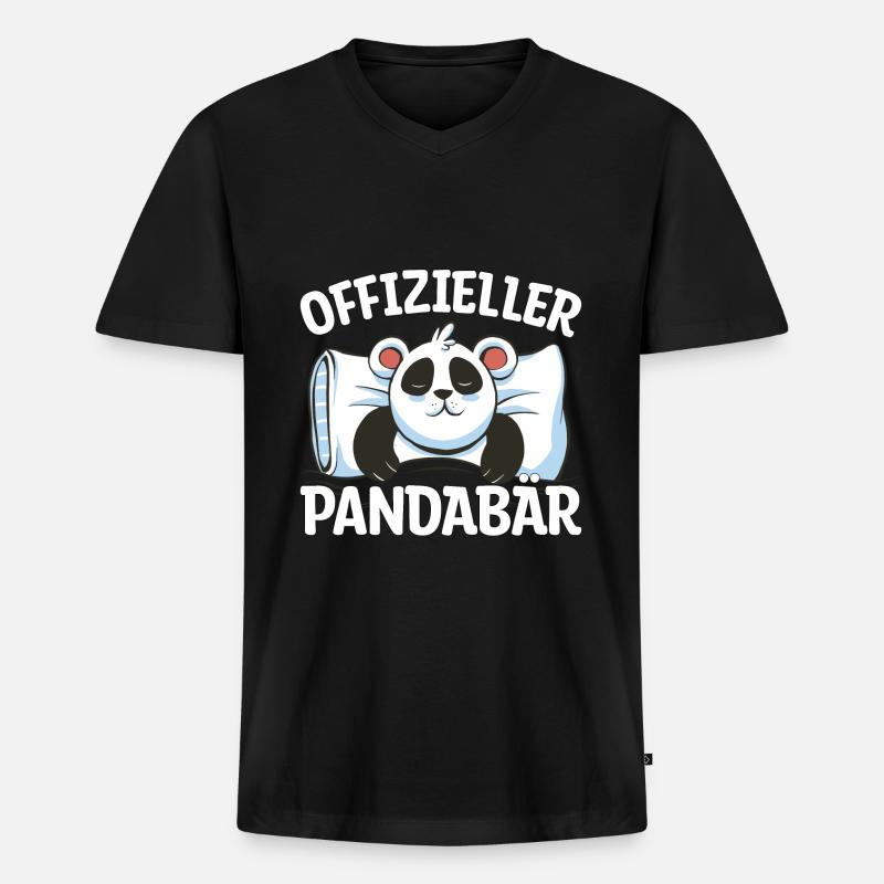 offizieller Pandabär Geschenk - Männer Premium Bio T-Shirt mit V-Ausschnitt - Schwarz