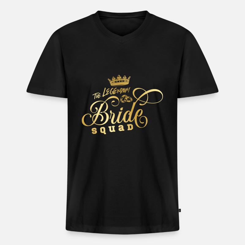 Bride Squad Junggesllinnenabschied - Männer Premium Bio T-Shirt mit V-Ausschnitt - Schwarz
