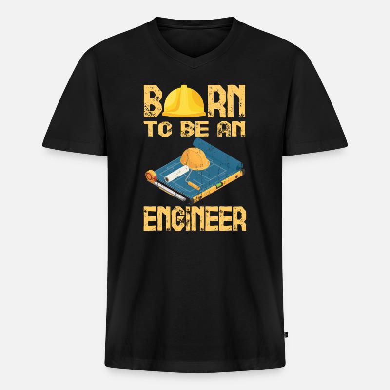 Bauingenieur Studium Abschluß - Männer Premium Bio T-Shirt mit V-Ausschnitt - Schwarz
