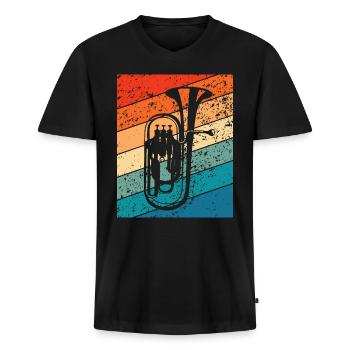 Euphonium Horn Orchester Musiker Blasinstrument - Männer Premium Bio T-Shirt mit V-Ausschnitt - Schwarz - Vorne - Nico (187cm)