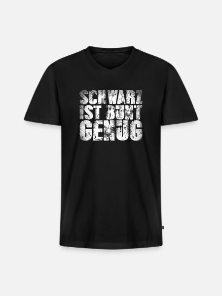 Schwarz ist bunt genug - Männer Premium Bio T-Shirt mit V-Ausschnitt - Schwarz
