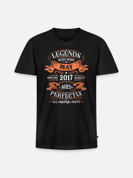 May 2017 - Birthday in May - Men's Premium Organic T-shirt with V-neck - black