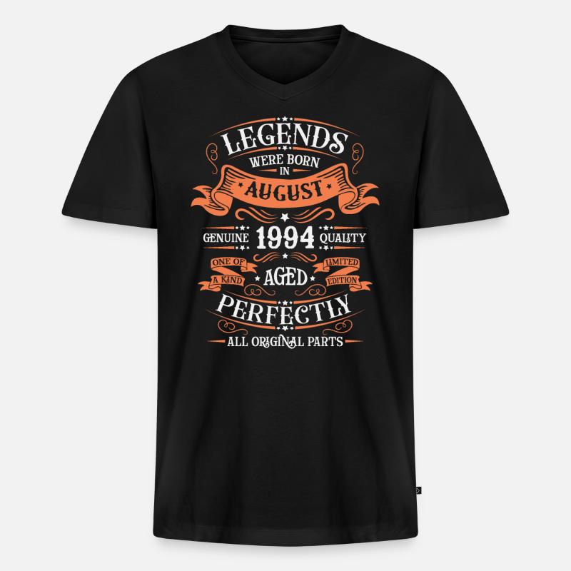 AUGUST 1994 - Männer Premium Bio T-Shirt mit V-Ausschnitt - Schwarz