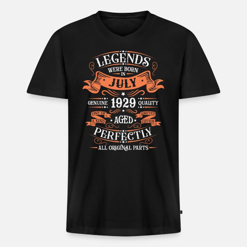 JULI 1929 - Männer Premium Bio T-Shirt mit V-Ausschnitt - Schwarz