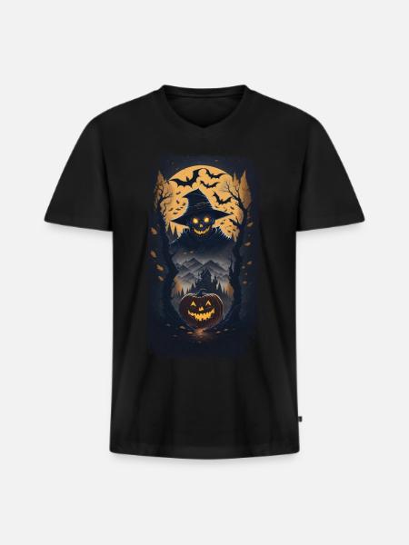 Happy Halloween I Gift - Men's Premium Organic T-shirt with V-neck - black