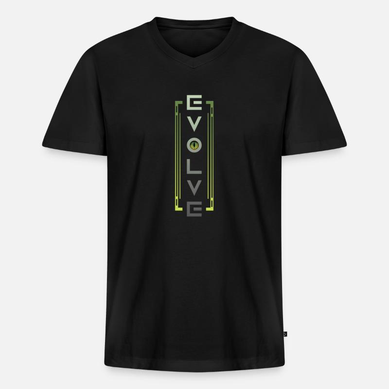 Evolutionärer Blick - Männer Premium Bio T-Shirt mit V-Ausschnitt - Schwarz