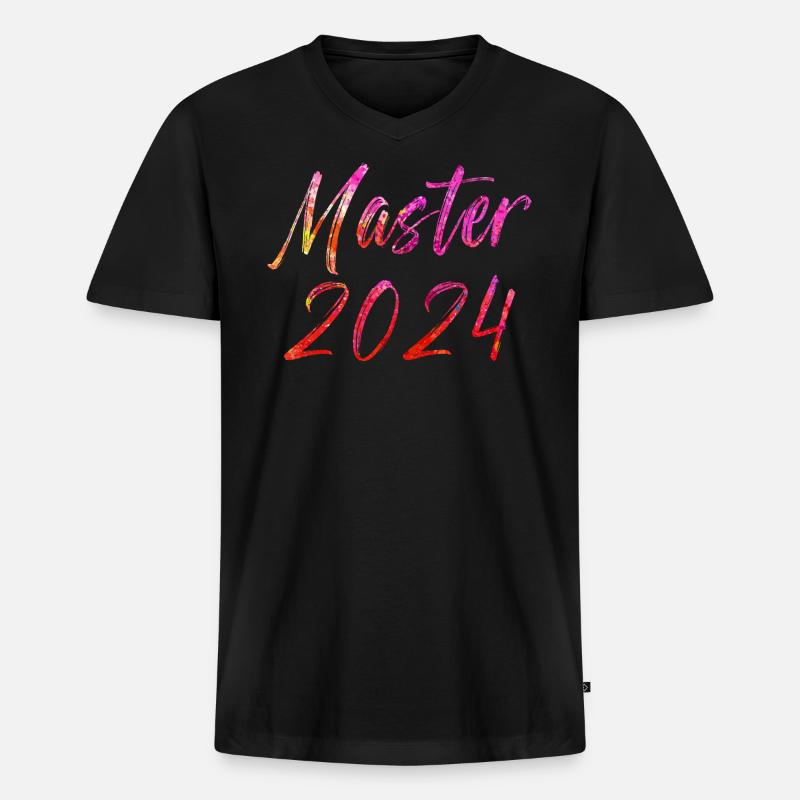 Master 2024 - Männer Premium Bio T-Shirt mit V-Ausschnitt - Schwarz