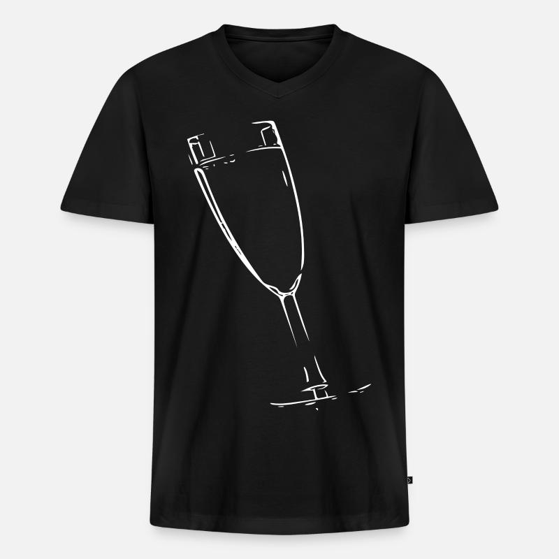 Abstraktes Glas / Linie / weiß / Muster - Männer Premium Bio T-Shirt mit V-Ausschnitt - Schwarz