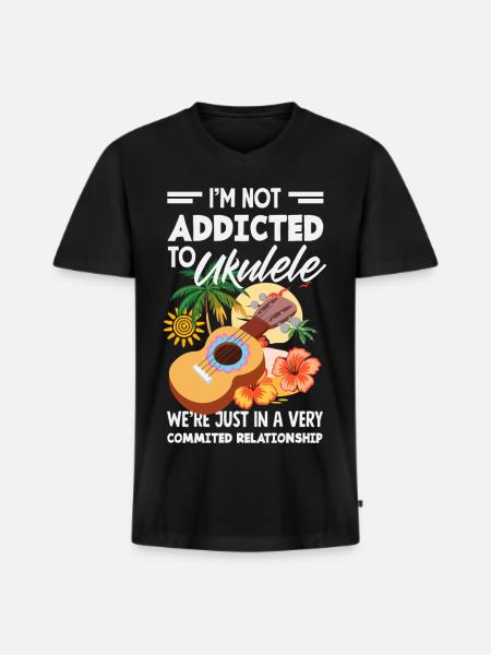 Funny Ukulele Designs and Sayings - Men's Premium Organic T-shirt with V-neck - black