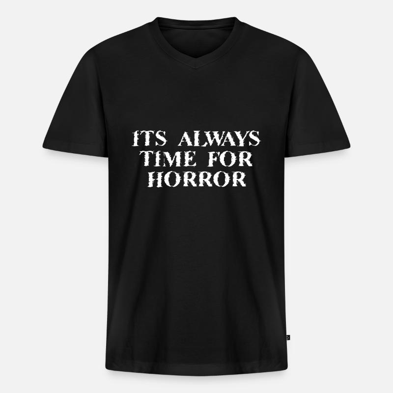 Horror Halloween Spruch - Männer Premium Bio T-Shirt mit V-Ausschnitt - Schwarz