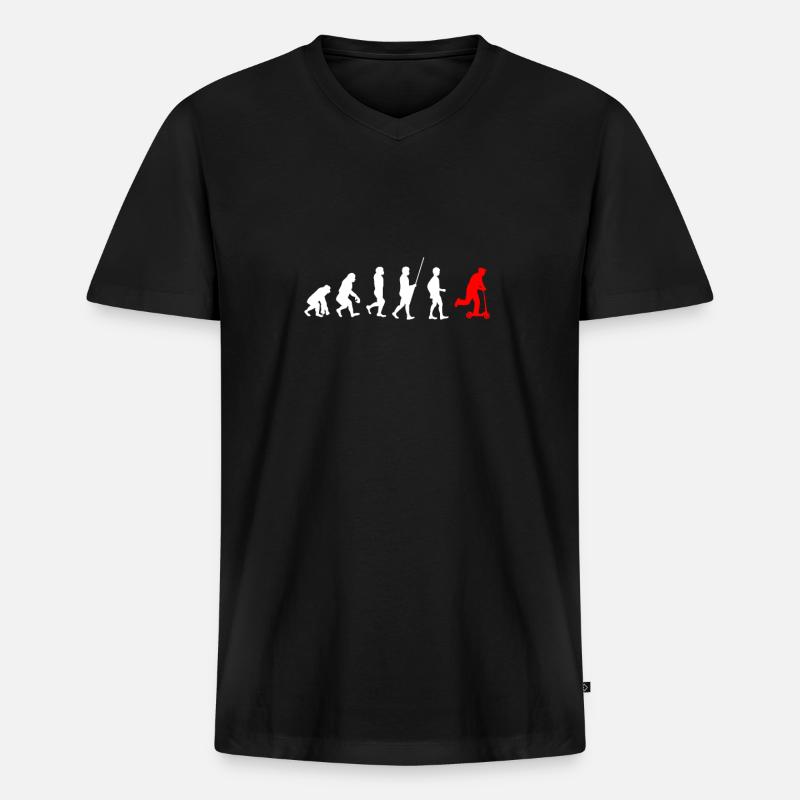 Evolution Escooter - Männer Premium Bio T-Shirt mit V-Ausschnitt - Schwarz