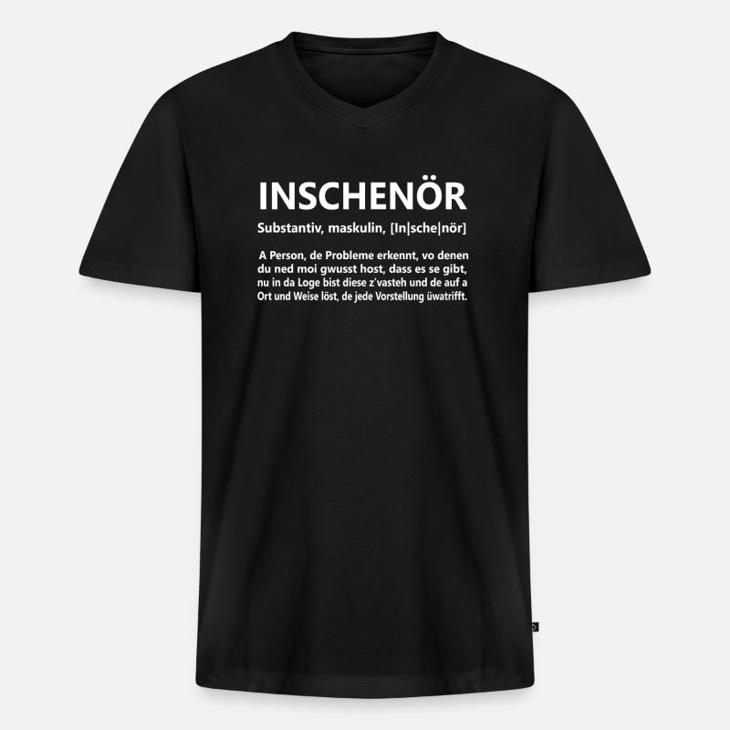 Definition Inschenör - Männer Premium Bio T-Shirt mit V-Ausschnitt - Schwarz