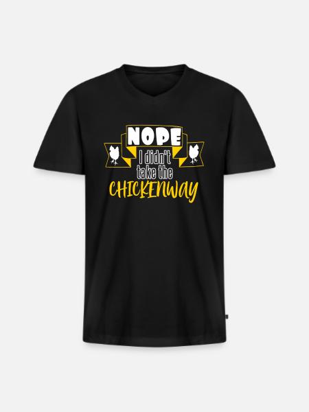 VTT Chickenway - T-shirt encolure en V Premium bio Homme - noir