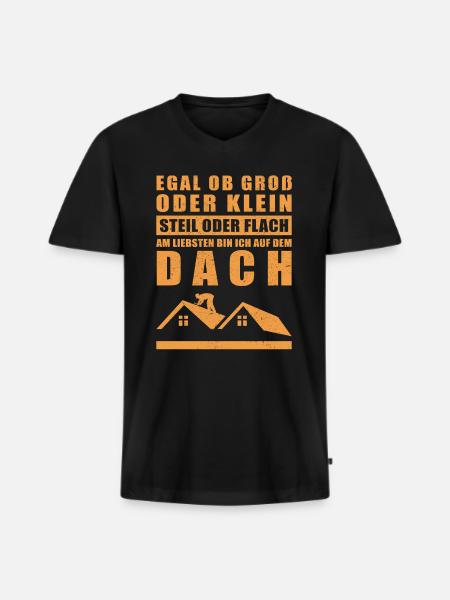 Dachdecker Spruch | Dachdeckermeister Geschenk - Männer Premium Bio T-Shirt mit V-Ausschnitt - Schwarz