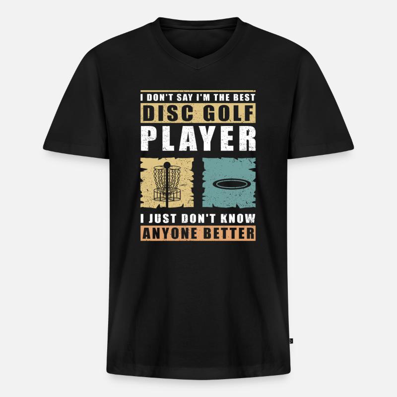 Discgolf Disc Golf Discgolfspieler Geschenk - Männer Premium Bio T-Shirt mit V-Ausschnitt - Schwarz