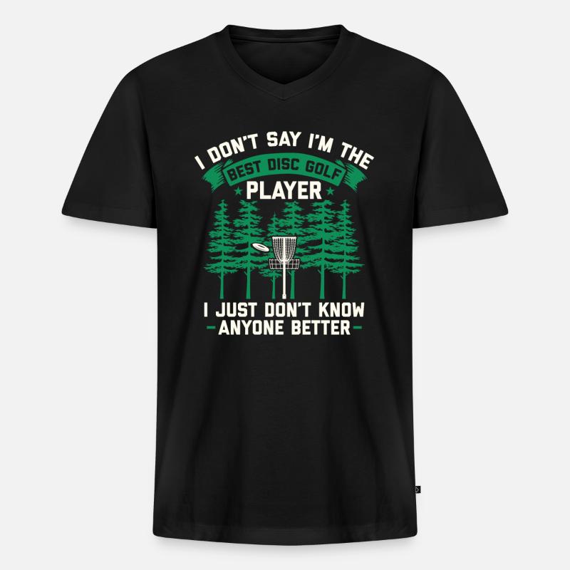 Disc Golf Discgolf | Discgolfspieler Geschenk - Männer Premium Bio T-Shirt mit V-Ausschnitt - Schwarz