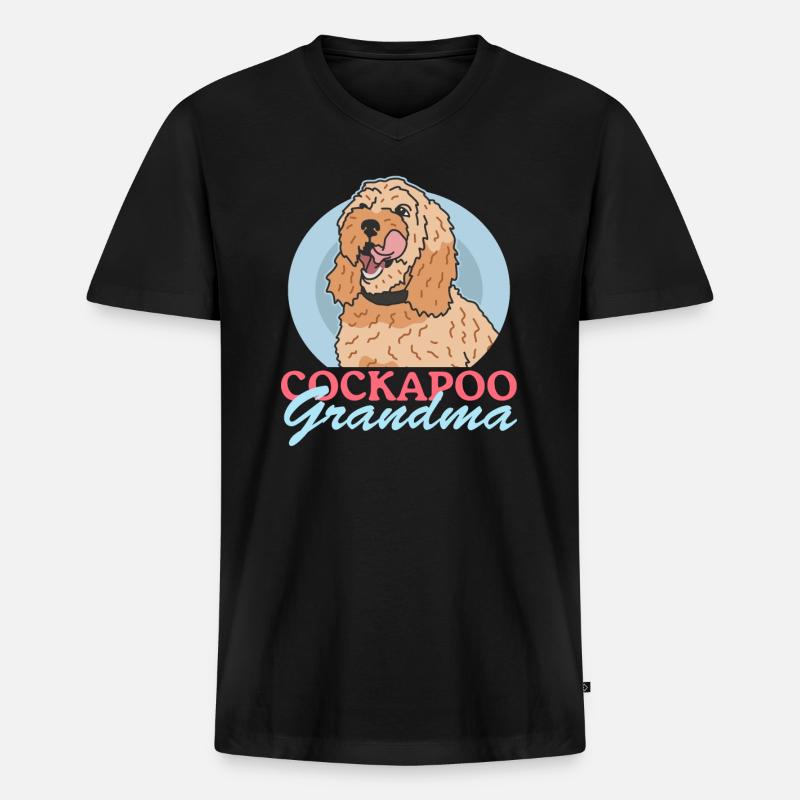 Cockapoo Grandma Hundebesitzer Hunde Geschenk - Männer Premium Bio T-Shirt mit V-Ausschnitt - Schwarz