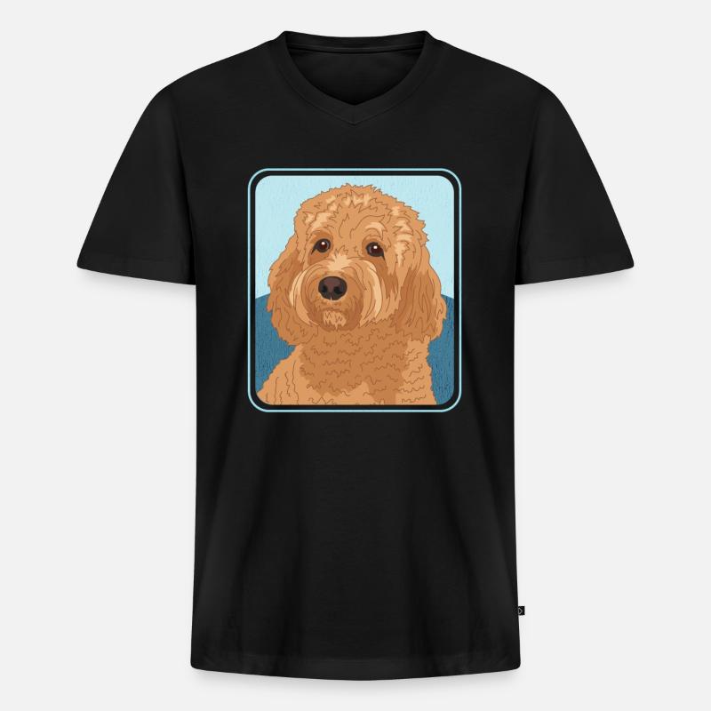 Cavapoo hunde Cavoodle hund ejer gave - Premium økologisk T-shirt med V-hals til mænd - sort