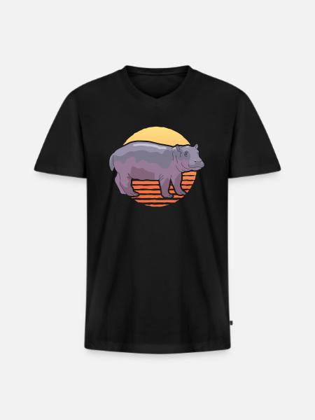 Hippo Baby Hippos Hippo Gift - Men's Premium Organic T-shirt with V-neck - black