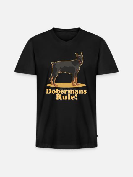 Doberman Dog Dog Owner Gift - Men's Premium Organic T-shirt with V-neck - black