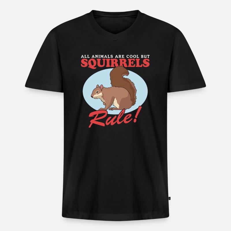 Süßes Eichhörnchen Hörnchen Grauhörnchen Geschenk - Männer Premium Bio T-Shirt mit V-Ausschnitt - Schwarz