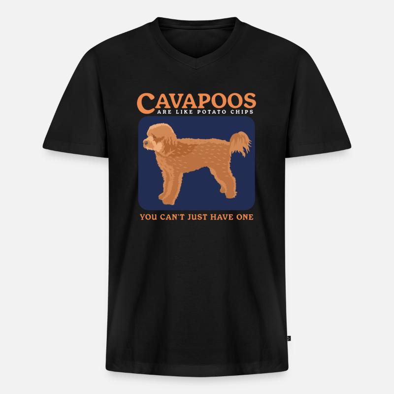 Cavapoo Hunde Cavoodle Hundebesitzer Geschenk - Männer Premium Bio T-Shirt mit V-Ausschnitt - Schwarz