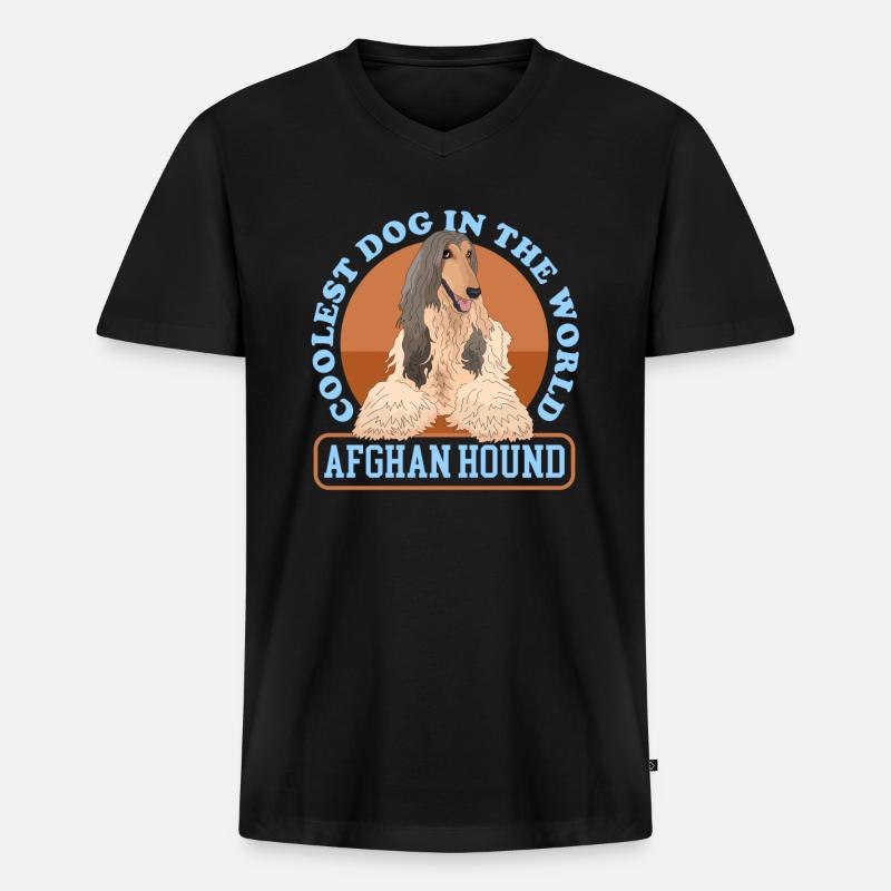 Afghanischer Windhund Hund Hundebesitzer Geschenk - Männer Premium Bio T-Shirt mit V-Ausschnitt - Schwarz