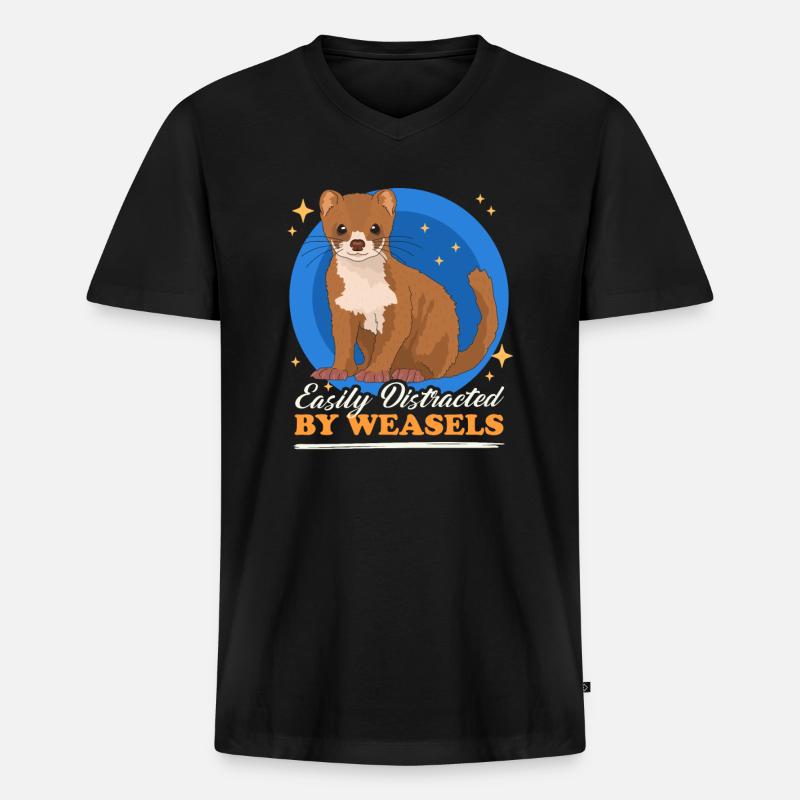 Weasel Dwarf Weasel Hermännchen Gift - Men's Premium Organic T-shirt with V-neck - black