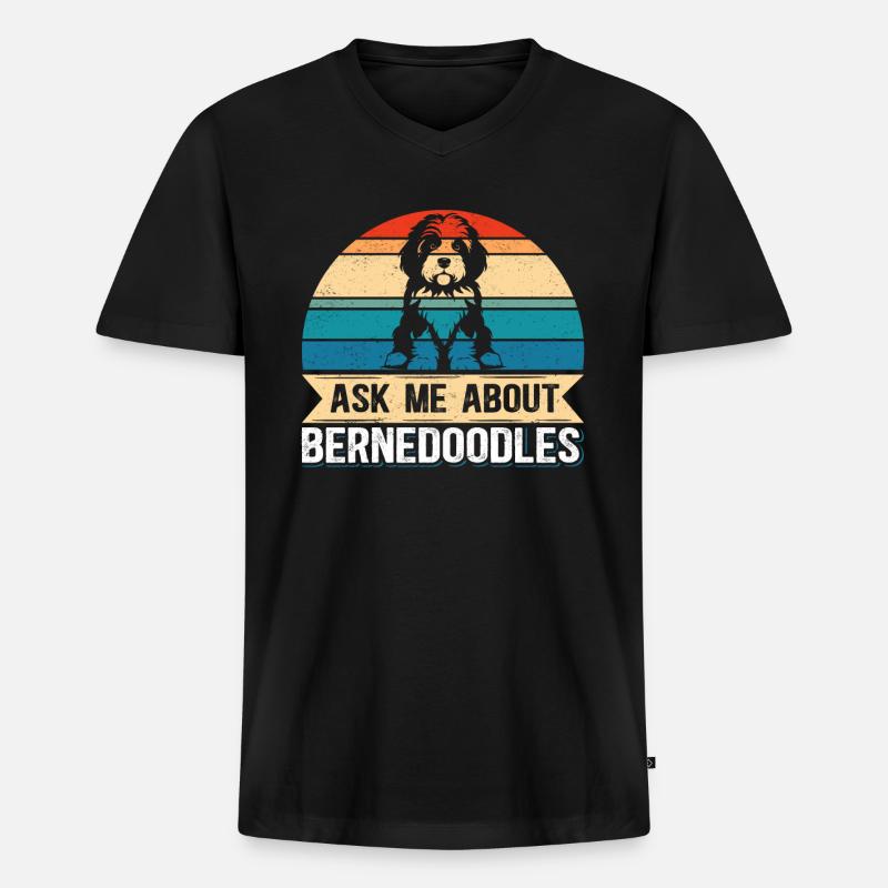 Bernedoodle Hundebesitzer Hundehalter Geschenk - Männer Premium Bio T-Shirt mit V-Ausschnitt - Schwarz