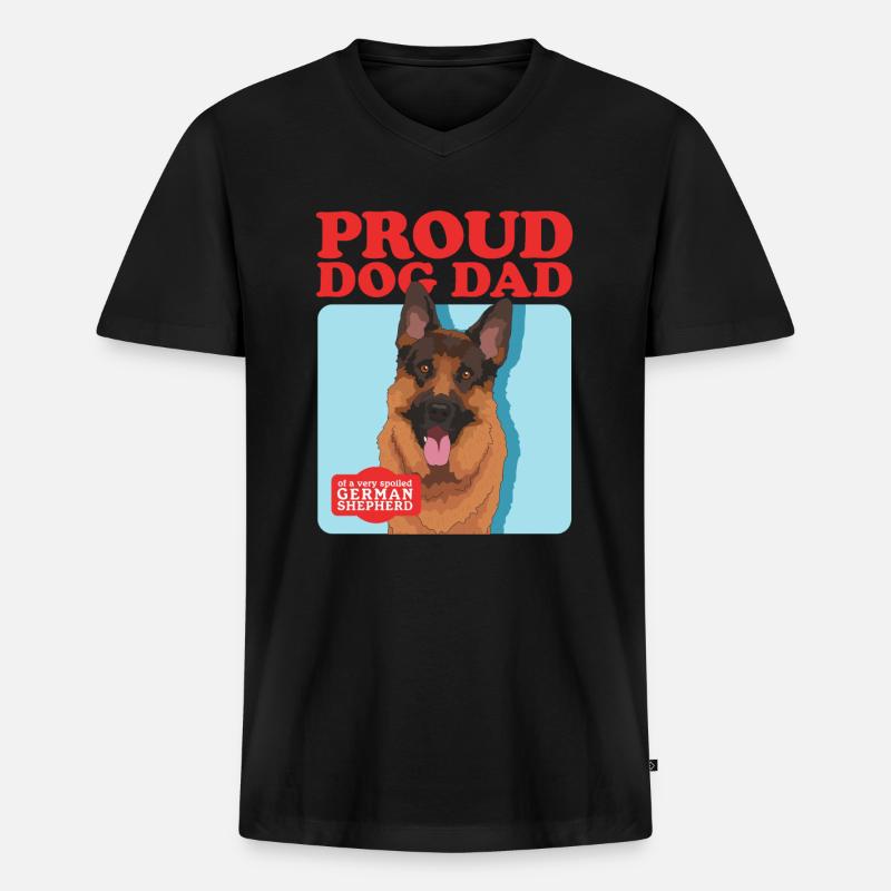Schäferhund Dad Deutsche Schäferhunde Geschenk - Männer Premium Bio T-Shirt mit V-Ausschnitt - Schwarz