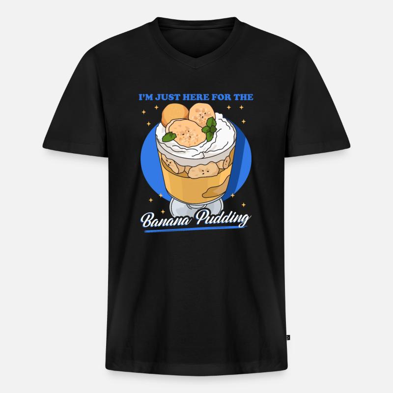 Bananenpudding Bananen Pudding Geschenk - Männer Premium Bio T-Shirt mit V-Ausschnitt - Schwarz