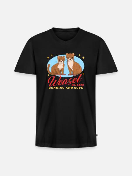 Weasel Mouse Weasel Dwarf Weasel Gift - Men's Premium Organic T-shirt with V-neck - black