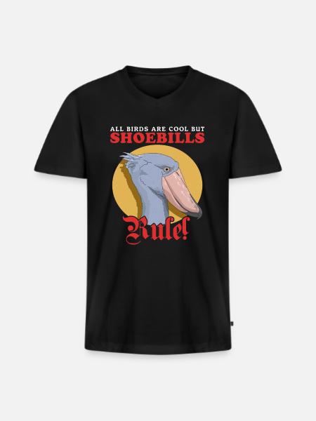Schuhschnabel Vogel Shoebill Geschenk - Männer Premium Bio T-Shirt mit V-Ausschnitt - Schwarz