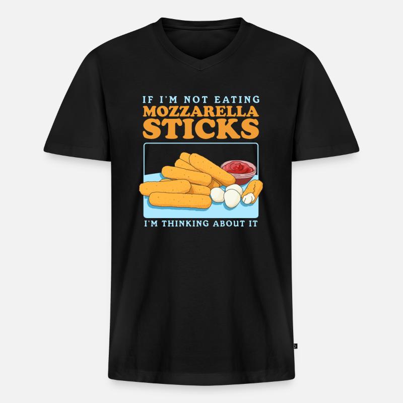 Mozzarella Sticks Mozzarella-Sticks Geschenk - Männer Premium Bio T-Shirt mit V-Ausschnitt - Schwarz