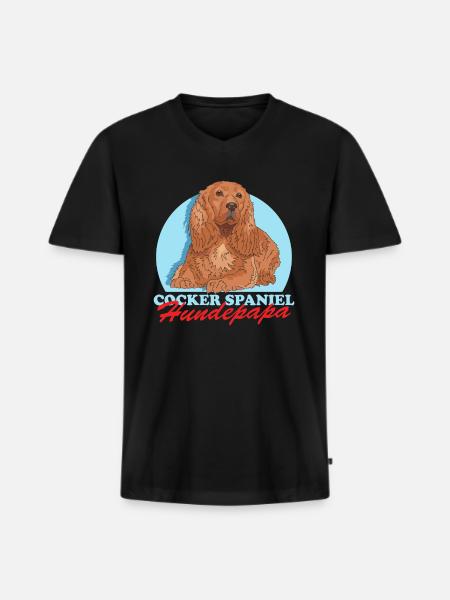 Cocker Spaniel Hund Far Cocker Spaniel Gave - Premium økologisk T-shirt med V-hals til mænd - sort
