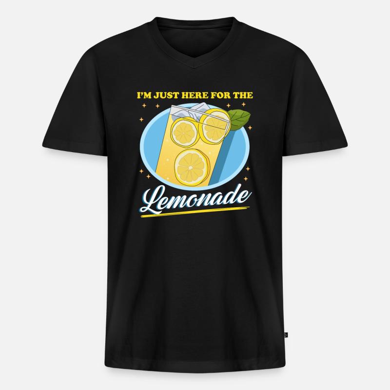 Limonade Zitronen-Limonade Brause Geschenk - Männer Premium Bio T-Shirt mit V-Ausschnitt - Schwarz