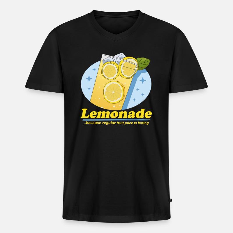 Limonade Brause Zitronen Limonade Geschenk - Männer Premium Bio T-Shirt mit V-Ausschnitt - Schwarz