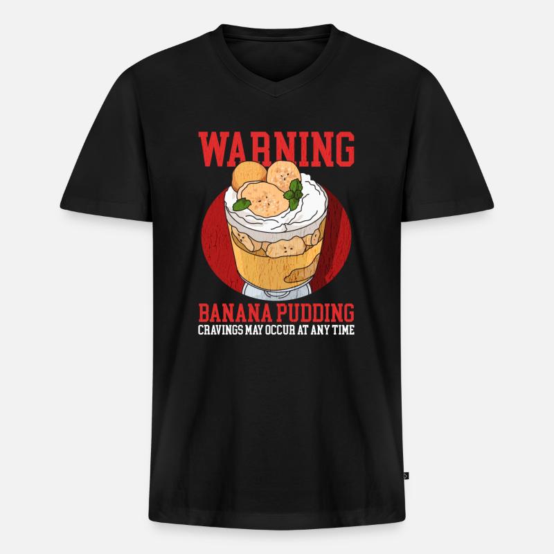 Bananenpudding Bananen Pudding Geschenk - Männer Premium Bio T-Shirt mit V-Ausschnitt - Schwarz