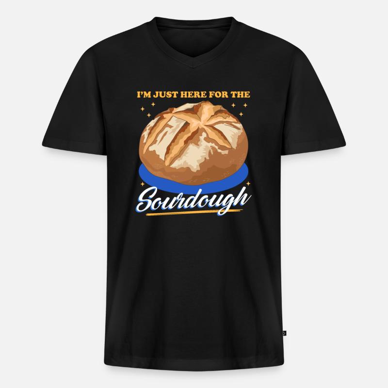 Sauerteigbrot Brot Sauerteig Geschenk - Männer Premium Bio T-Shirt mit V-Ausschnitt - Schwarz