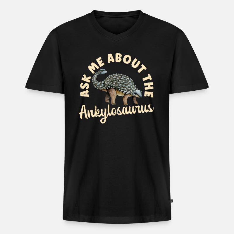 Ankylosaurus Dinosaurier Ankylosaurier Geschenk - Männer Premium Bio T-Shirt mit V-Ausschnitt - Schwarz