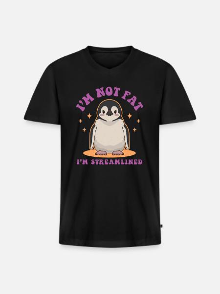 Pinguin Baby Pinguine Geschenke - Männer Premium Bio T-Shirt mit V-Ausschnitt - Schwarz
