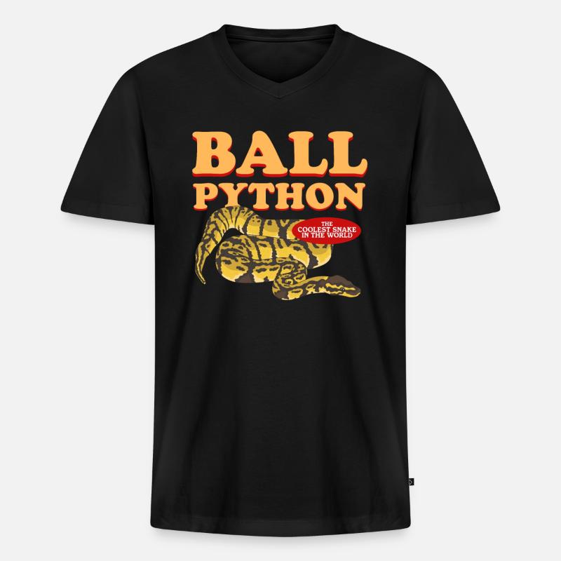 Roi Python Python Serpents Cadeau - T-shirt encolure en V Premium bio Homme - noir