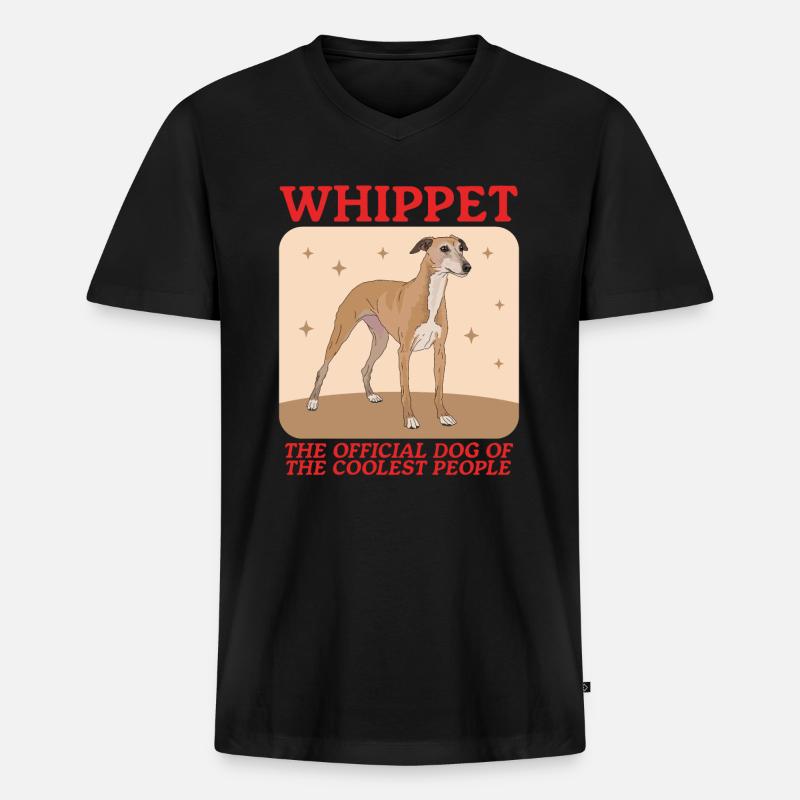 Whippet Englischer Windhund Geschenk - Männer Premium Bio T-Shirt mit V-Ausschnitt - Schwarz